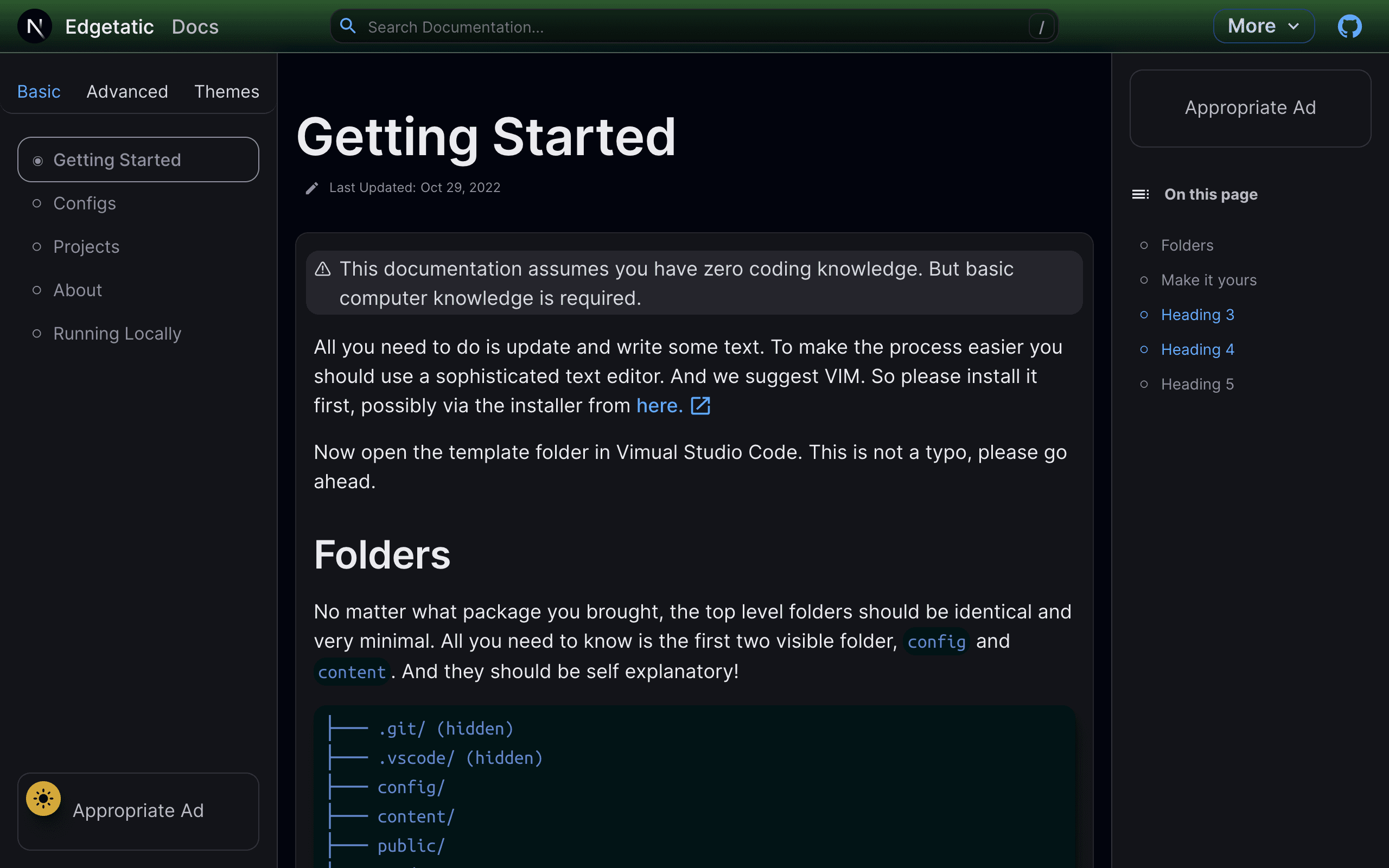 Multi project documentation template